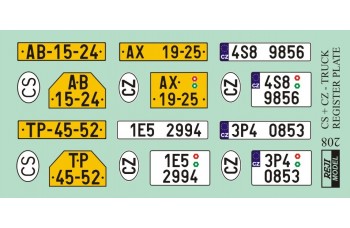 Decal + P/E – Czechoslovak + Czech register plates for trucks - 1/24